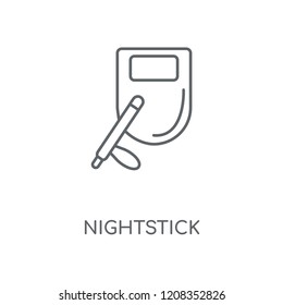 Nightstick linear icon. Nightstick concept stroke symbol design. Thin graphic elements vector illustration, outline pattern on a white background, eps 10.