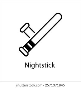 Nightstick Vector icon stock illustration