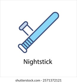 Nightstick Vector icon stock illustration