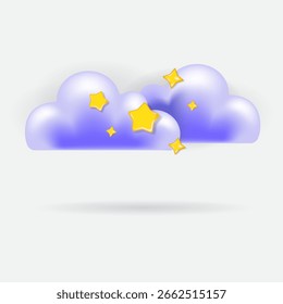 Nachtwolken-Cluster mit Sternen und dunklen Akzenten für Moody Sky Illustrationen