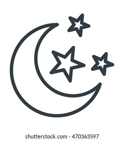 Nighttime Colored Vector Icon