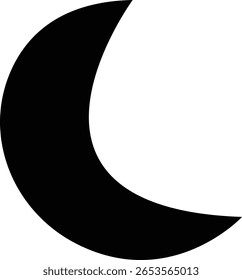 Ícone noturno, vistas: lua fora, céu estrelado, luzes distantes, sono. Descanse, cama, travesseiro, silhueta do pictograma, não perturbe o estado de silêncio lua crescente com símbolo glifo imagem clipart