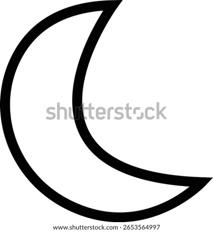 Nighttime icon, views: moon outside, starry sky, distant lights, Sleep. Rest, bed, pillow, pictogram silhouette, do not disturb silence status moon crescent with symbol glyph image clipart