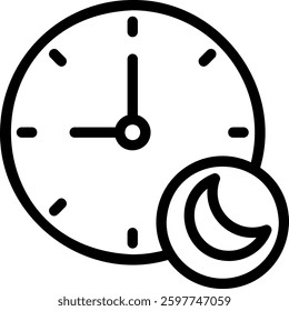 nighttime line icon illustration vector