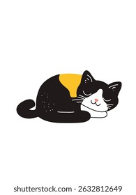 nighttime pet rest, art vector illustration