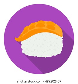Nigiri icon in flat style isolated on white background. Sushi symbol stock vector illustration.