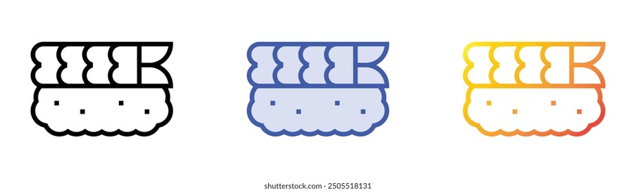 nigiri icon. Linear, Blue Fill and Gradient Style Design Isolated On White Background