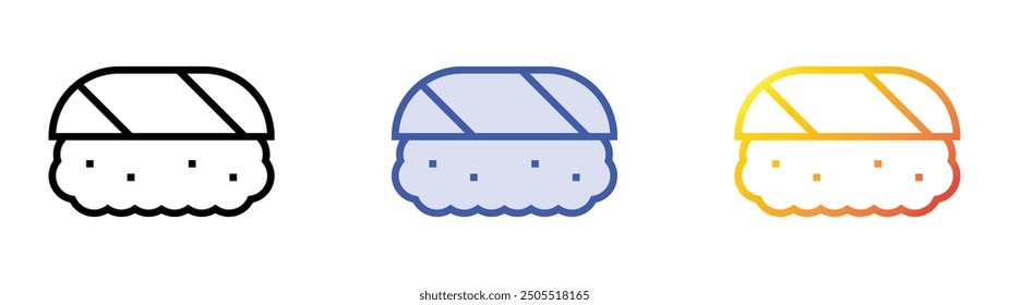 nigiri icon. Linear, Blue Fill and Gradient Style Design Isolated On White Background