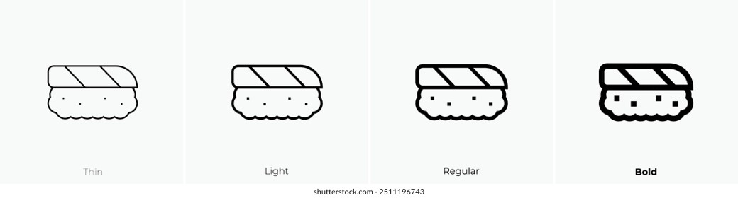 nigiri icon. Thin, Light Regular And Bold style design isolated on white background