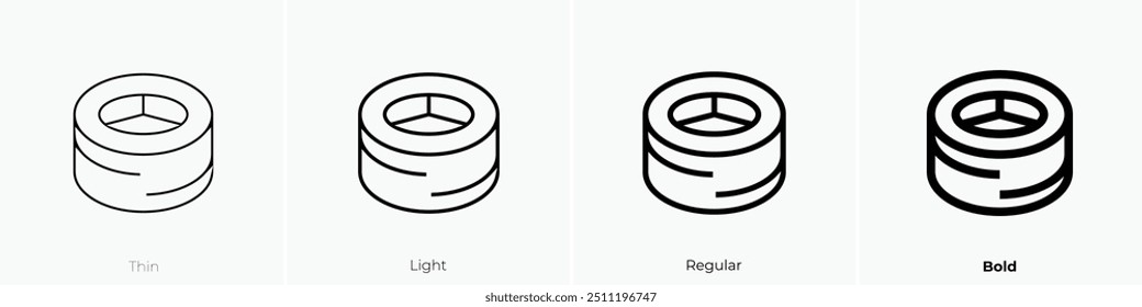 nigiri icon. Thin, Light Regular And Bold style design isolated on white background
