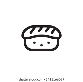 Vector de icono nigiri. Signo de estilo lineal para concepto móvil y diseño web. Ilustración de símbolo nigiri. Gráficos vectoriales de píxeles - Vector.