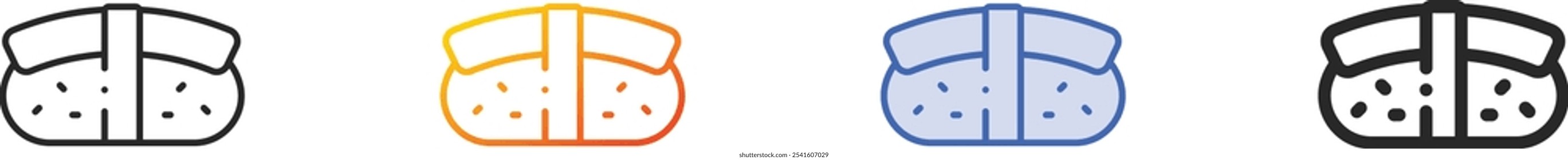 nigiri icon.Thin Linear, Gradient, Blue Stroke and bold Style Design Isolated On White Background