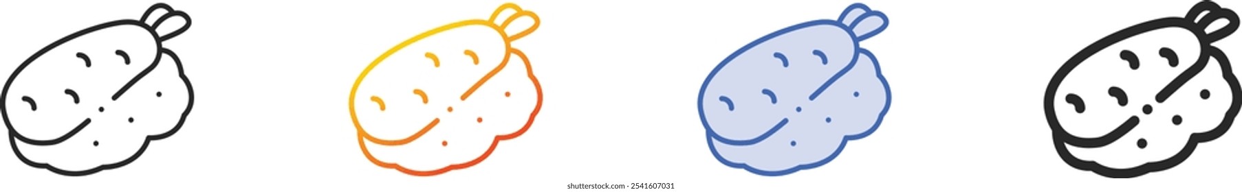 nigiri icon.Thin Linear, Gradient, Blue Stroke and bold Style Design Isolated On White Background