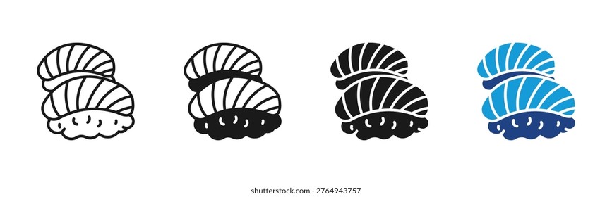 Nigiri Sushi icon set multiple style collection