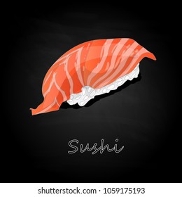 Nigiri Sushi illustration on dark background isolated