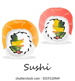 Nigiri Sushi illustration on a white background isolated