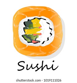 Nigiri Sushi illustration on a white background isolated