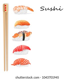 Nigiri Sushi illustration on a white background isolated