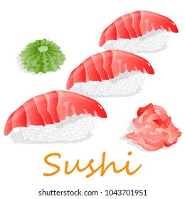 Nigiri Sushi illustration on a white background isolated
