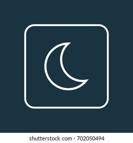 Nigth Outline Symbol. Premium Quality Isolated Moon Element In Trendy Style.