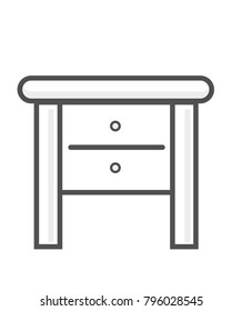 Nigthstand outline isolated vector illustration