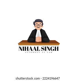 Nihall singh attorney at law vector mascot logo template.