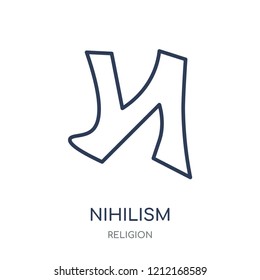 nihilism icon. nihilism linear symbol design from Religion collection. Simple outline element vector illustration on white background.