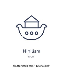 nihilism icon from religion outline collection. Thin line nihilism icon isolated on white background.