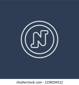nihilism icon. Trendy flat vector line nihilism icon on dark blue background from Religion collection. 