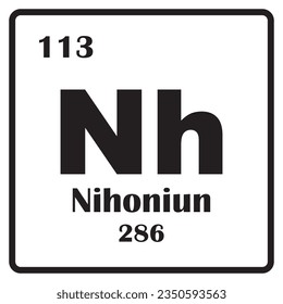 Nihonium Element icon vector illustration symbol design 