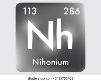 Nihonium icon style concept on Periodic table