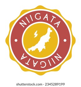 Niigata, Japan Badge Map Vector Seal Vector Sign. National Symbol Country Stamp Design Icon Label. 