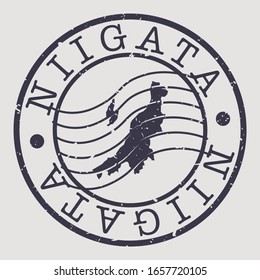 Niigata, Japan Stamp Postal. A Map Silhouette Seal. Passport Round Design. Vector Icon Design Retro Travel.