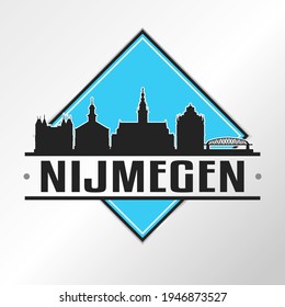 Nijmegen, Netherlands Skyline Logo. Adventure Landscape Design Vector City Illustration Vector illustration.