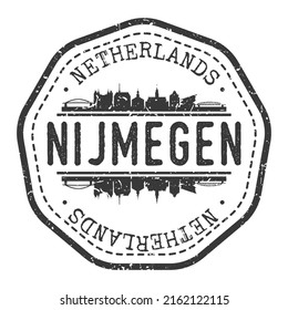 Nijmegen, Netherlands Stamp Skyline Postmark. Silhouette Postal Passport. City Round Vector Icon. Vintage Postage Design.