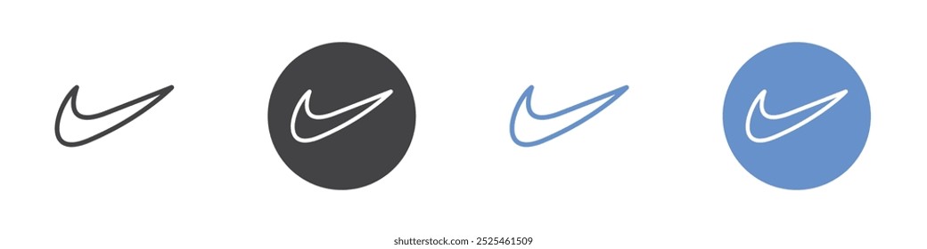 Ícone Nike Símbolo de arte de contorno fino