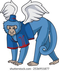 Nikko blue winged monkey vector illustration