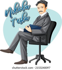 Nikola Tesla cartoon character illustration