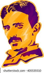 Nikola Tesla, Tesla print, Tesla portrait