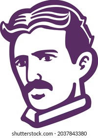 nikola tesla silhouette retro vintage logo