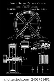 NIKOLA TESLA PATENTE ESTADOUNIDENSE 447.920 - MÉTODO DE FUNCIONAMIENTO DE LAS LÁMPARAS ARC