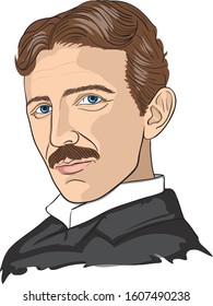 Nikola Tesla vector illustration portrait