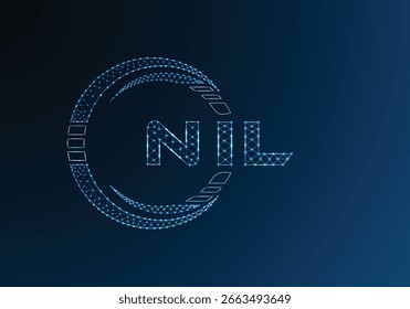 NIL Low-Poly-Buchstaben-Logo, Vektordesign. NIL-Logo-Design mit niedrigem Poly-Hintergrund. Low-Poly-Logo
