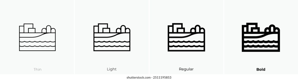 Nile icon. Thin, Light Regular And Bold style design isolated on white background