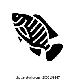 nile tilapia glyph icon vector. nile tilapia sign. isolated contour symbol black illustration