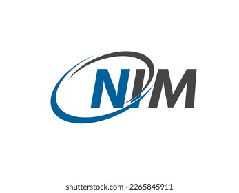 NIM letter creative modern elegant swoosh logo design