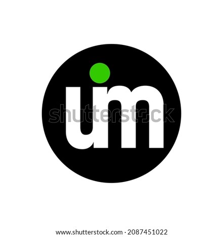 NIM letters on black round. UIM company initial letters monogram.
