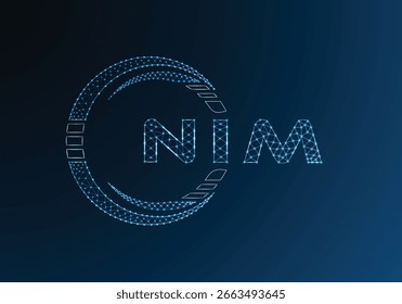 NIM low poly letter logo vector design. NIM lower poly logo design. Low poly logo.
