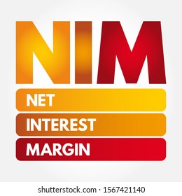 NIM - Net Interest Margin acronym, business concept background