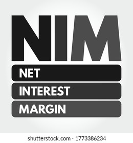 NIM - Net Interest Margin acronym, business concept background